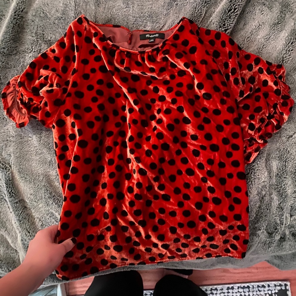 Velvet leopard print top